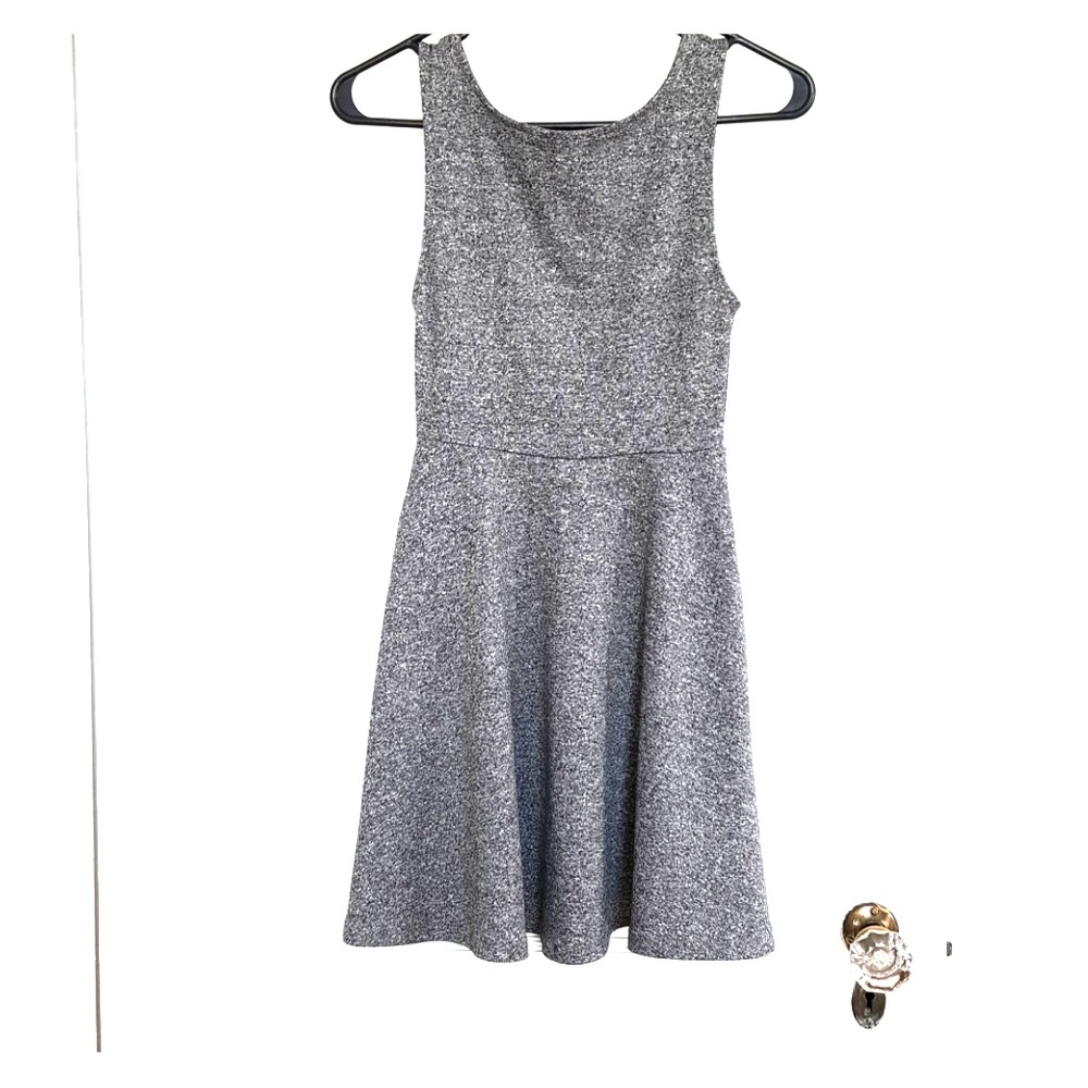 Gray tank, fit and flare dress